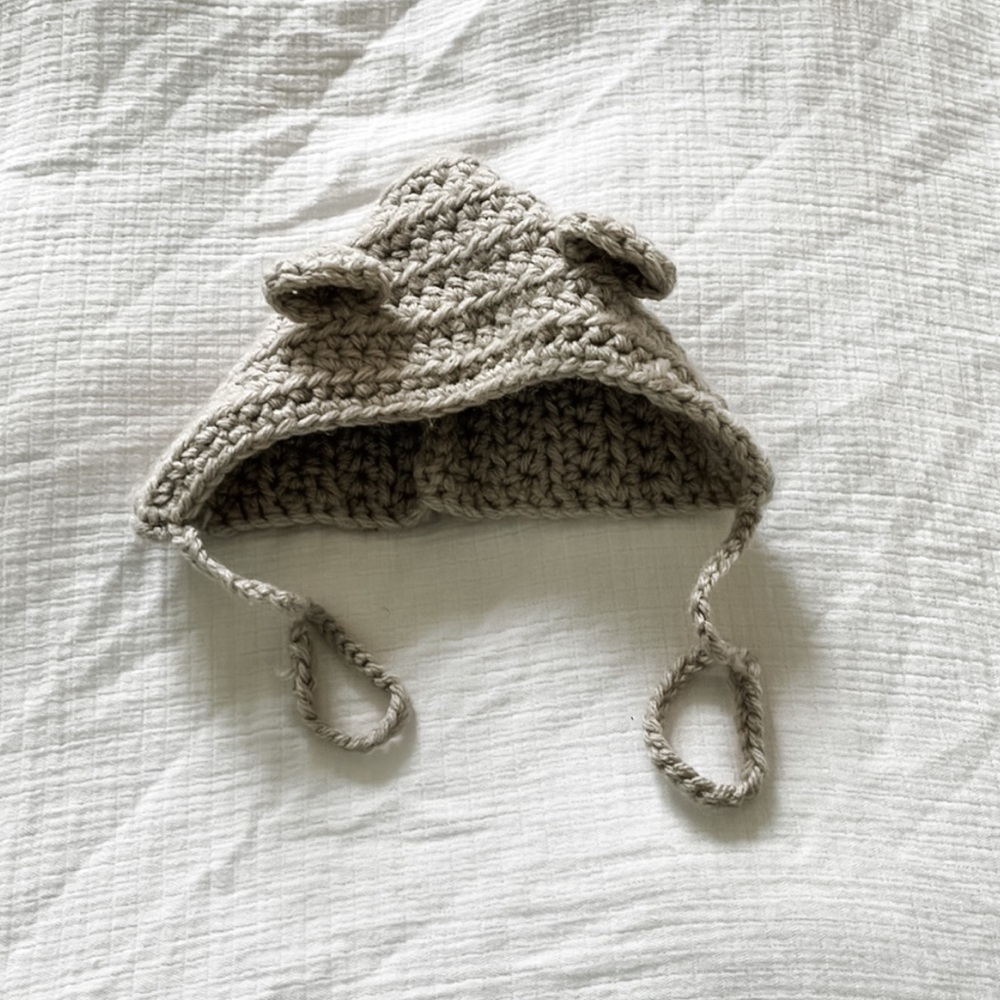 Crochet Mouse hat | Handmade | 0-3 Months